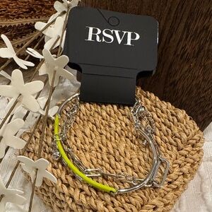 🌸Final price🌸 RSVP Silver and Neon green Bracelet